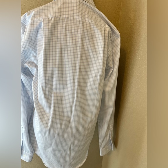 NWT Pronto Uomo size 15 34/35 Non-Iron Blue & White Dress Shirt Men’s Warehouse - Picture 3 of 7